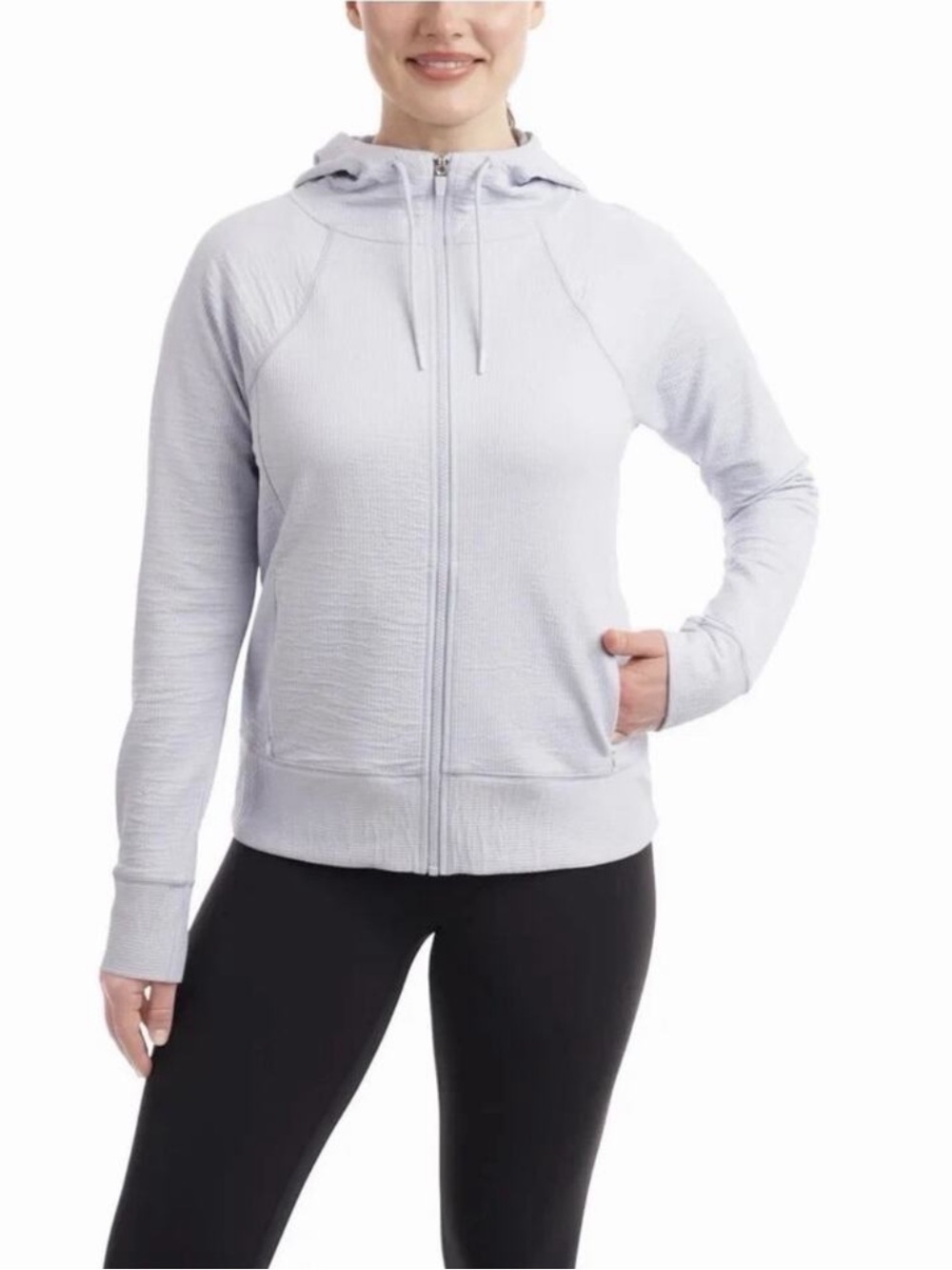 Kirkland Light Gray Full-Zip Hoodie Jacket - Women's S